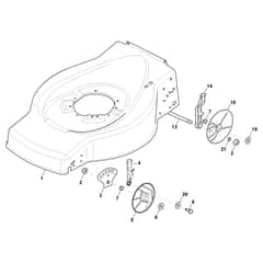 ES 414-G - 2012-2019 - 299064143/12 - Castel Garden Rotary Mower Deck and Height Adjusting Diagram