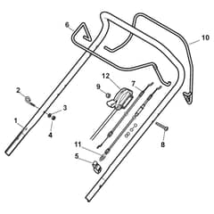 ES 534 TR-G - 2015-2017 - 299265343/MER - Castel Garden Rotary Mower Handle Upper Part Diagram