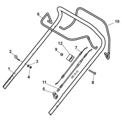ESL 464 TR-B - 2013 - 299274623/NOM - Castel Garden Rotary Mower Handle Upper Part Diagram