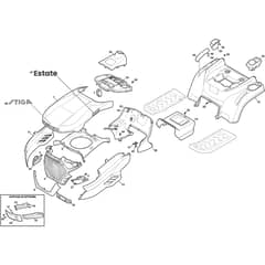 Estate 384e - 2023 - 2T2200481/ST2S - Stiga Ride On Mower Bodywork Diagram