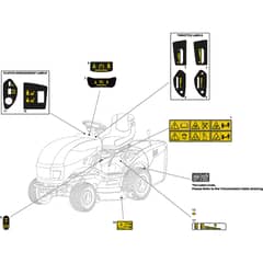 ESTATE Pro 9102 XWSY - 2020-2022 - 2T1430381/ST1P - Stiga Ride On Mower Labels Diagram