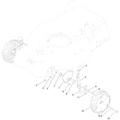 Toro eSuper Recycler eC53AST 53cm - 21695 (400000000 - 414999999) Front Wheel and Height-of-Cut