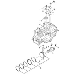 Stihl EVC 200.4 (EVC200-0012) - Crankcase, Piston, Connecting Rod - Parts Diagram