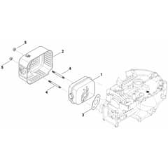 Stihl EVC 300.0 E (EVC300-0002) - Muffler - Parts Diagram