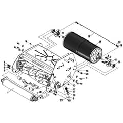 Cobra FORTIS17B - Cylinder Lawn Mower Apr 2023 Front & Rear Roller Assy Diagram