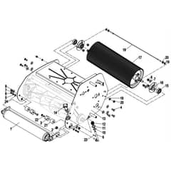 Cobra FORTIS25B - Cylinder Lawn Mower Apr 2023 Front & Rear Roller Assy Diagram