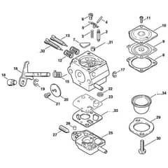 Stihl FR145 - Carburetor Sk8, Sk8-7Xa, Sk10, Sk10-7Xa - Parts Diagram