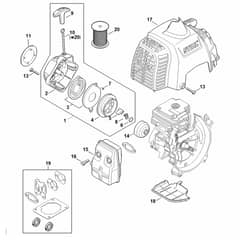 Stihl FR235.0 - Rewind Starter, Muffler - Parts Diagram