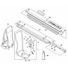 Stihl FR235.0 - Support Frame, Drive Tube Assembly - Parts Diagram