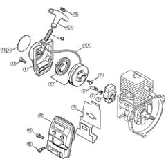 Genuine Stihl FR85 / B - Rewind starter, Muffler