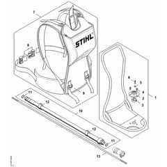 Stihl FR 460.0 TC-EFM - Support Frame, Flexible Shaft - Parts Diagram
