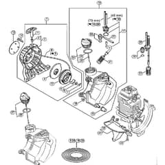 Genuine Stihl FS100 / C - Rewind Starter, Fuel Tank