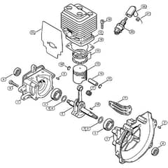 Genuine Stihl FS108 / A - Crankcase, Cylinder
