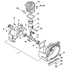 Genuine Stihl FS220 / Crankcase, Cylinder