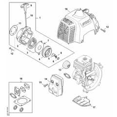 Stihl FS235.0 R - Rewind Starter, Muffler - Parts Diagram
