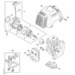 Stihl FS235.0 - Rewind Starter, Muffler - Parts Diagram