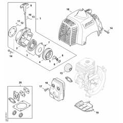 Stihl FS235 - Rewind Starter, Muffler - Parts Diagram