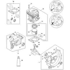 Stihl FS240.0 R - Crankcase, Cylinder - Parts Diagram