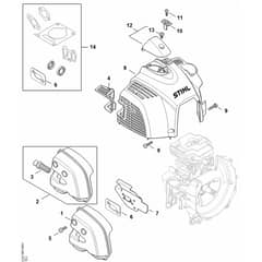 Stihl FS240.0 R - Muffler, Shroud - Parts Diagram
