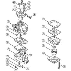 Genuine Stihl FS25-4 / G - Carburettor WYL-62 ⇥1432 054 (1)