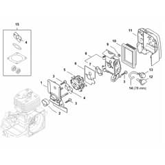 Stihl FS250.0 - Carburetor Housing, Air Filter - Parts Diagram