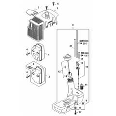 Stihl FS250.0 - Muffler, Shroud, Fuel Tank - Parts Diagram