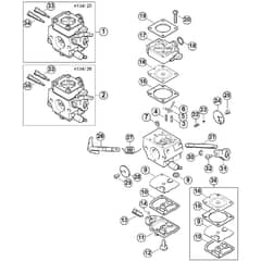 Genuine Stihl FS380 / J - Carburetor 4134/25, 4134/26