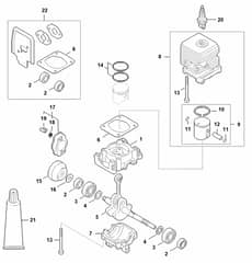 Genuine Stihl FS38 / A - Crankcase, Cylinder