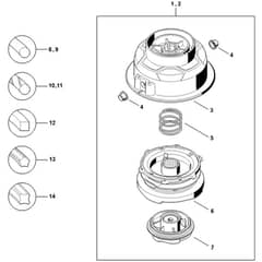 Stihl FS38 - Autocut Mowing Head - Parts Diagram