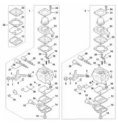 Genuine Stihl FS38 / S - Carburettor C1Q-S186, C1Q-S153, C1Q-S97 (16.2014), (46.2012), (29.2010), (15.2009)