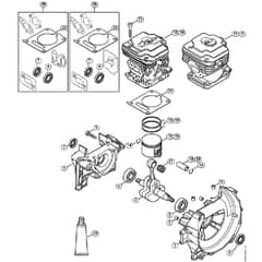 Genuine Stihl FS410 C-EM L / A - Crankcase, Cylinder