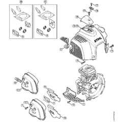 Genuine Stihl FS410 C-EM L / C - Muffler, Shroud