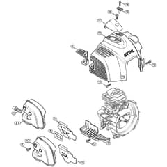 Genuine Stihl FS460 C-EM / C - Muffler, Shroud