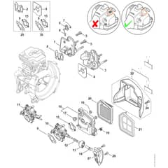 Stihl FS460 C-EM - Spacer Flange, Air Filter - Parts Diagram
