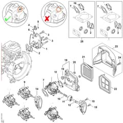 Stihl FS460 - Spacer Flange, Air Filter - Parts Diagram