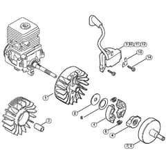 Genuine Stihl FS55 R / G - Ignition system, Clutch