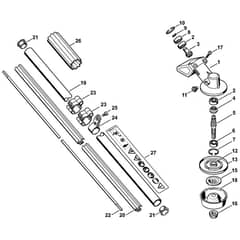 Stihl FS65.4 - Gear Head, Drive Tube Assembly - Parts Diagram