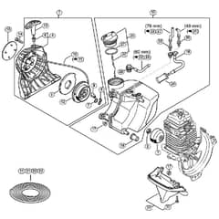 Genuine Stihl FS91 R / B - Rewind starter, Fuel tank