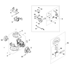 Stihl FSA120.0 R - Electric Motor, Motor Housing, Control Handle - Parts Diagram