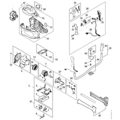 Stihl FSA135 - Electric Motor, Motor Housing, Bike Handle Fsa 135 - Parts Diagram