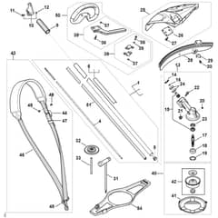 Stihl FSA135R - Drive Tube Assembly, Gear Head, Deflector Fsa 135 R - Parts Diagram