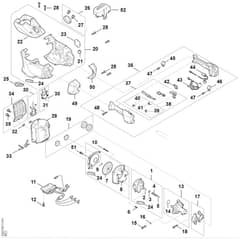 Stihl FSA200.0 R - Electric Motor, Motor Housing, Control Handle - Parts Diagram