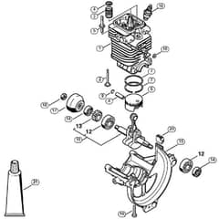 Genuine Stihl FT100 / A - Cylinder, Engine pan