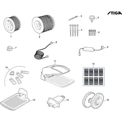 G 1200 - 2022-2025 - 2R3102018/ST2 - Stiga Robot Mower Accessories Diagram