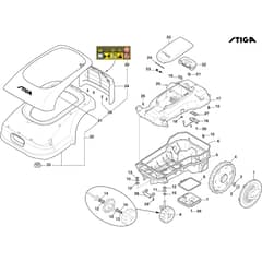 G 1200 - 2022-2025 - 2R3102018/UKS - Stiga Robot Mower Wheels Bodywork Diagram