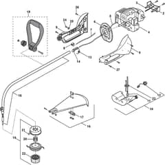 G 230 - 2005 - 282010106/HAN - Castel Garden Brushcutter Handle Transmission Diagram