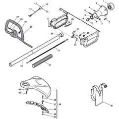 G 428 D - 2004 - 282821001/04 - Castel Garden Brushcutter Handle Transmission Diagram