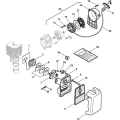 G 433 - 2007 - 284621008/ALX - Castel Garden Brushcutter Engine 02 Diagram