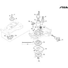 G 600 - 2022-2025 - 2R3101018/UKS - Stiga Robot Mower Blade and Wheel Motor Diagram