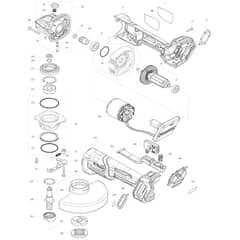Makita GA013G - 125mm Cordless Angle Grinder - Power Tool Diagram